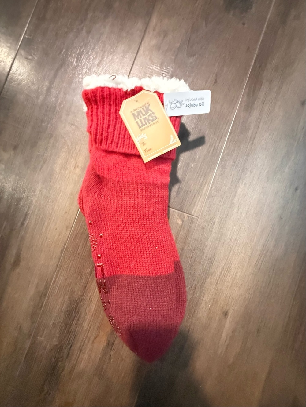 Muk Luks Women's Red One Size Solid Non-Slip Anti-Skid Socks